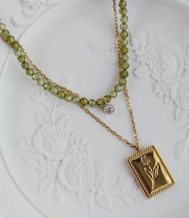 Elegant Simple Style Geometric Titanium Steel Plating Inlay Zircon 18K Gold Plated Pendant Necklace_colorza_3