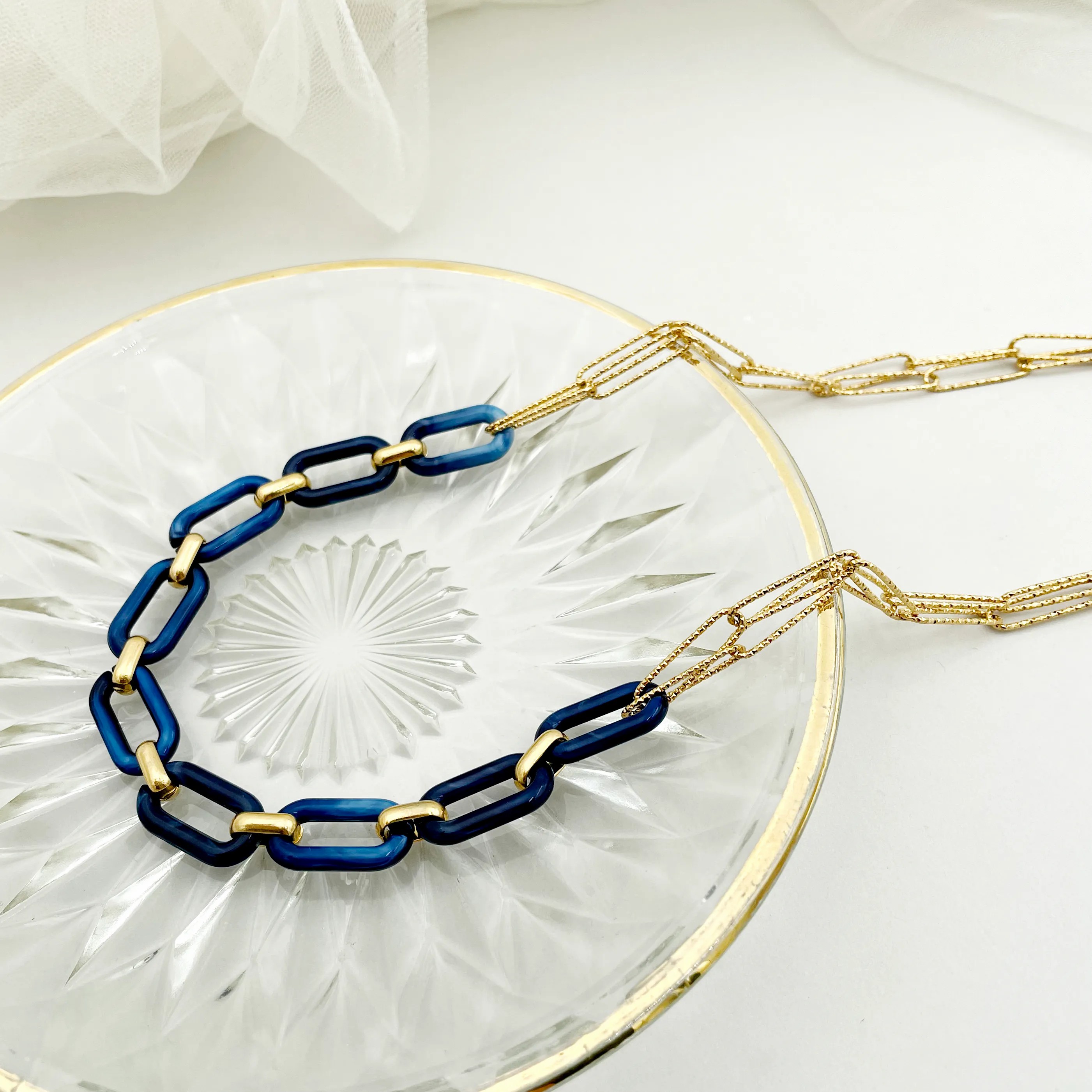 Casual Modern Style Color Block Stainless Steel Arylic Metal Patchwork Plating Gold Plated Necklace_colorza_2