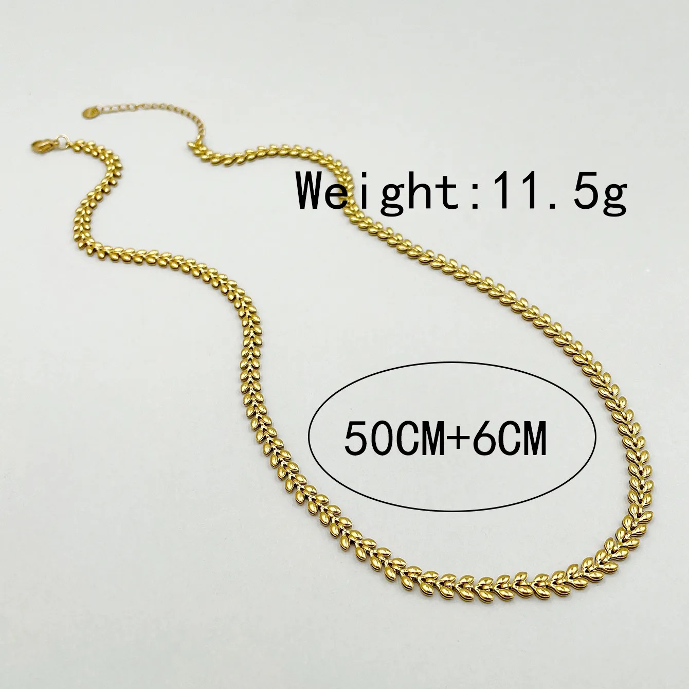 Elegant Solid Color Classic Style Grain Stainless Steel Polishing Plating Gold Plated Necklace_colorza_1