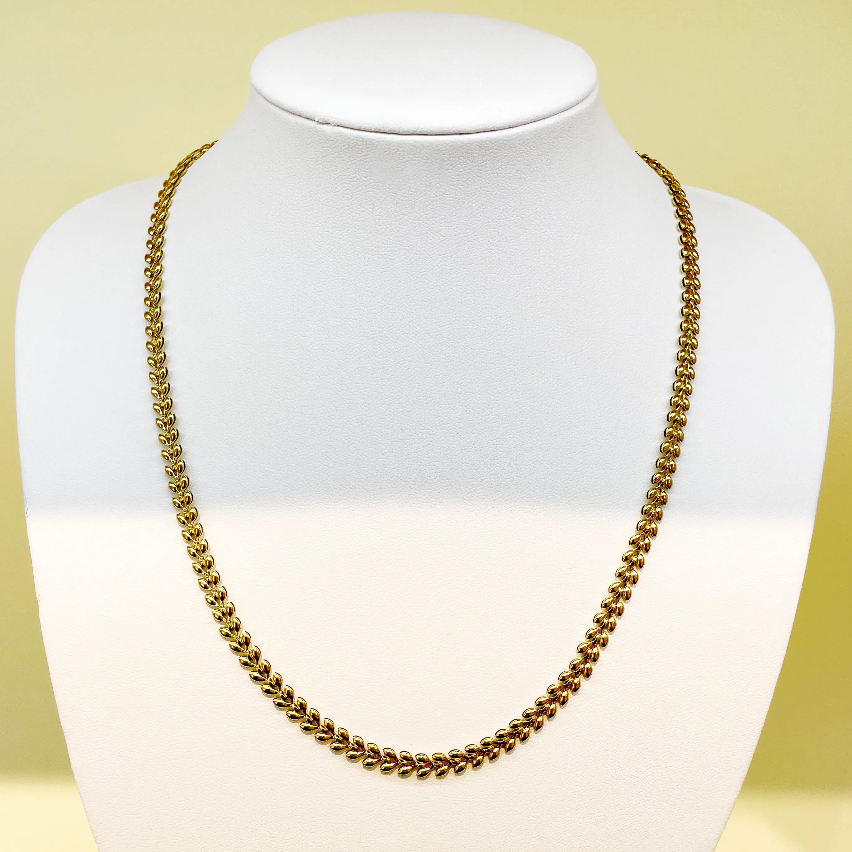 Elegant Solid Color Classic Style Grain Stainless Steel Polishing Plating Gold Plated Necklace_colorza_2