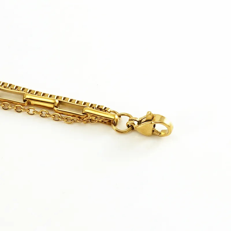 Casual Simple Style Solid Color Stainless Steel Layered Plating 18K Gold Plated Layered Necklaces_colorza_2