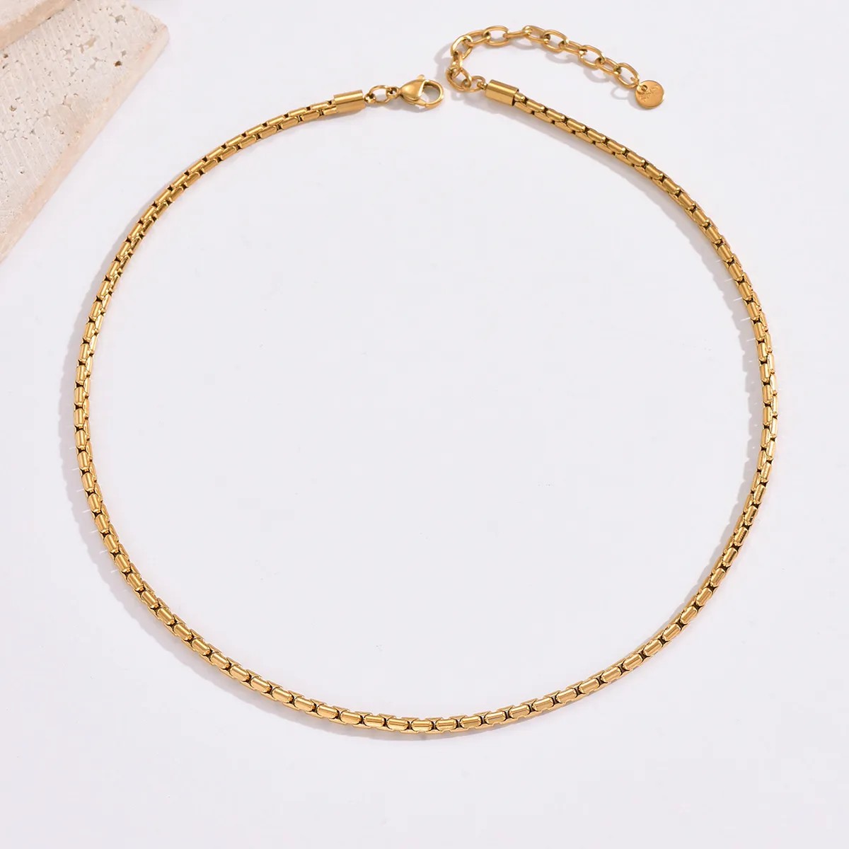 Hip-Hop Simple Style Solid Color Stainless Steel Plating 14K Gold Plated Necklace_colorza_2