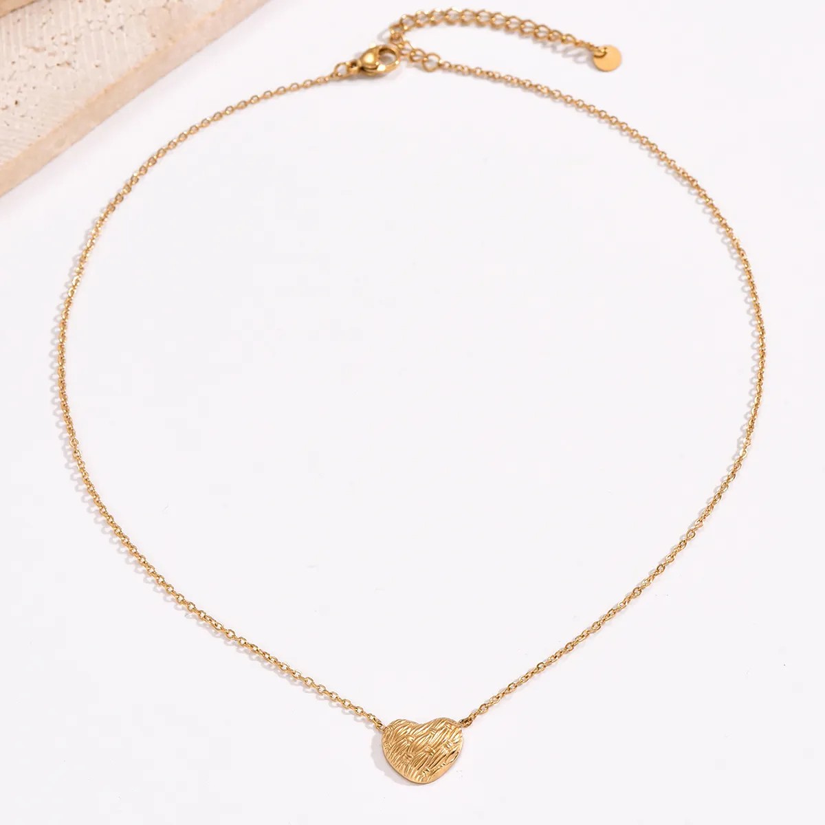 Elegant Simple Style Heart Shape Stainless Steel Polishing Plating 14K Gold Plated Pendant Necklace_colorza_3