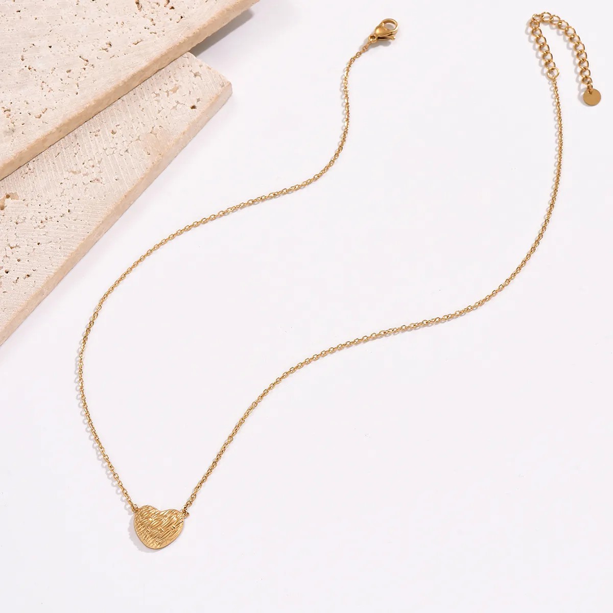 Elegant Simple Style Heart Shape Stainless Steel Polishing Plating 14K Gold Plated Pendant Necklace_colorza_4