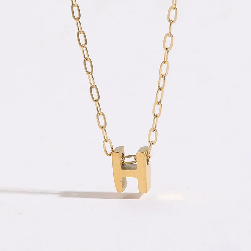 Casual Classic Style Streetwear Letter Titanium Steel Plating 14K Gold Plated Pendant Necklace_colorza_1