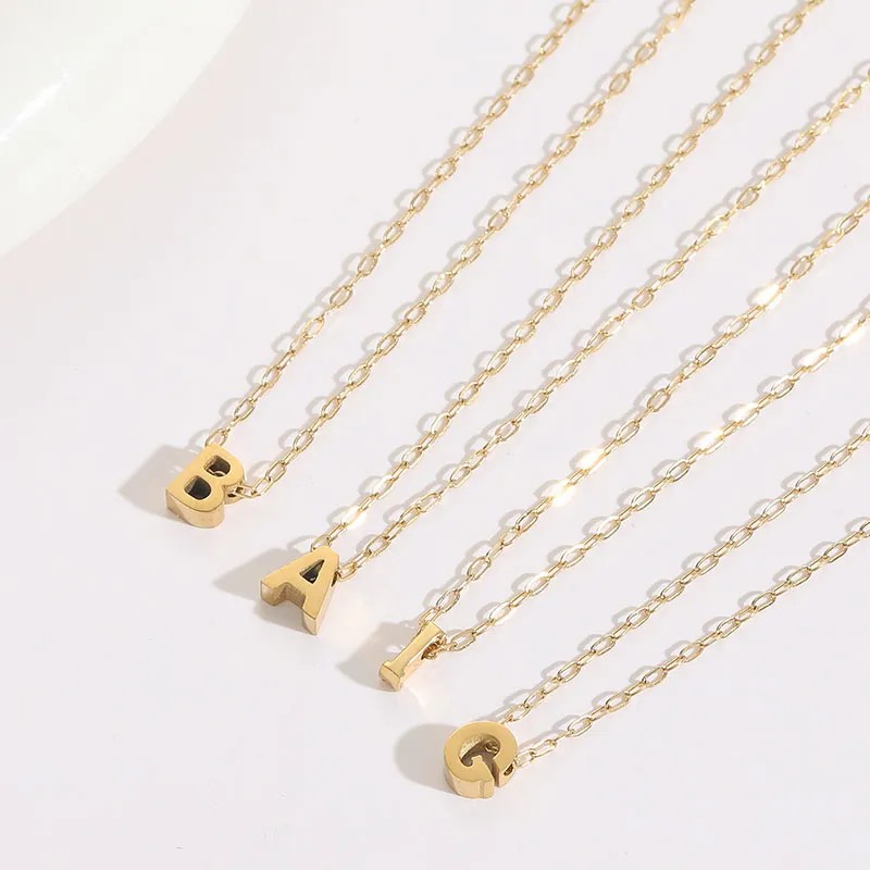 Casual Classic Style Streetwear Letter Titanium Steel Plating 14K Gold Plated Pendant Necklace_colorza_3