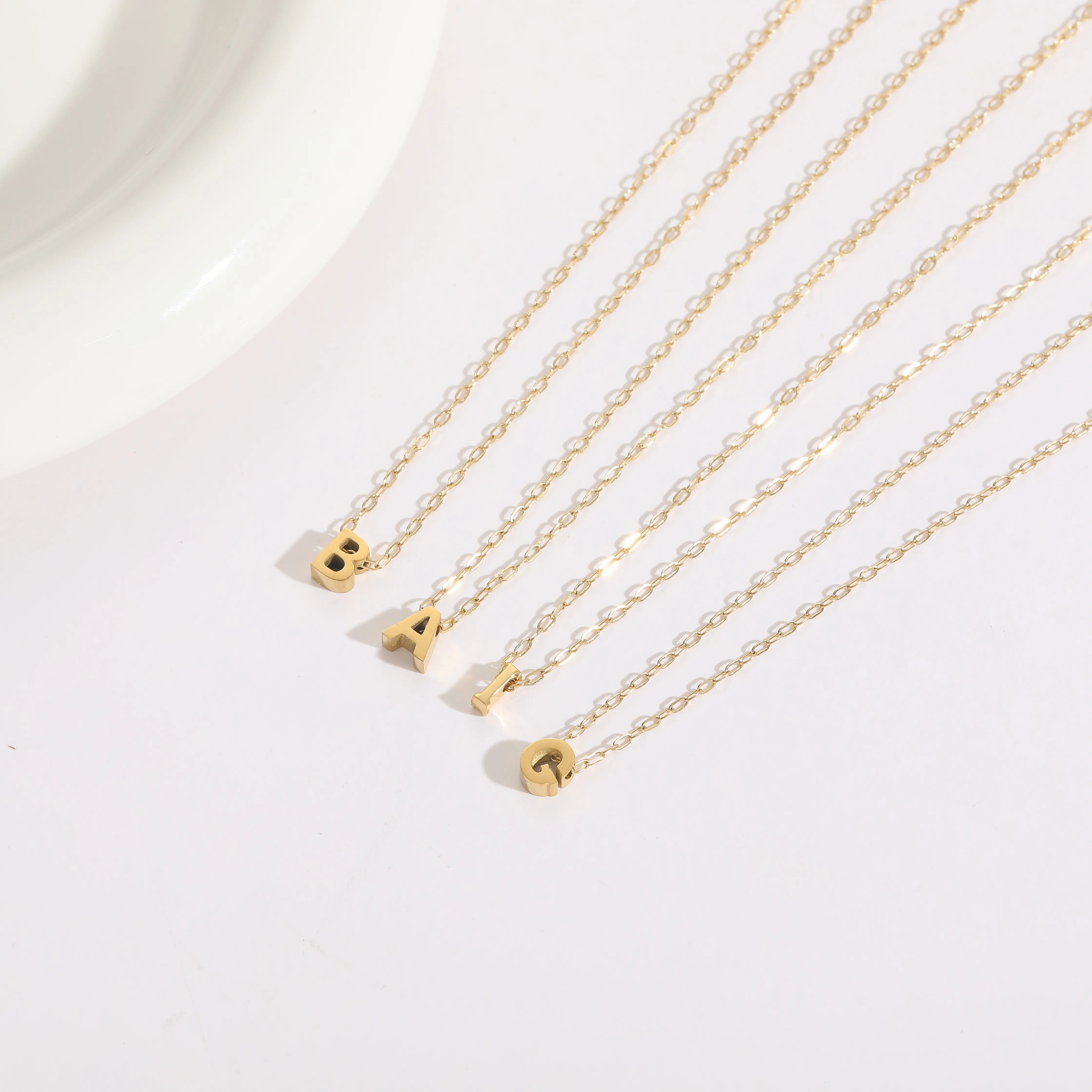 Casual Classic Style Streetwear Letter Titanium Steel Plating 14K Gold Plated Pendant Necklace_colorza_7