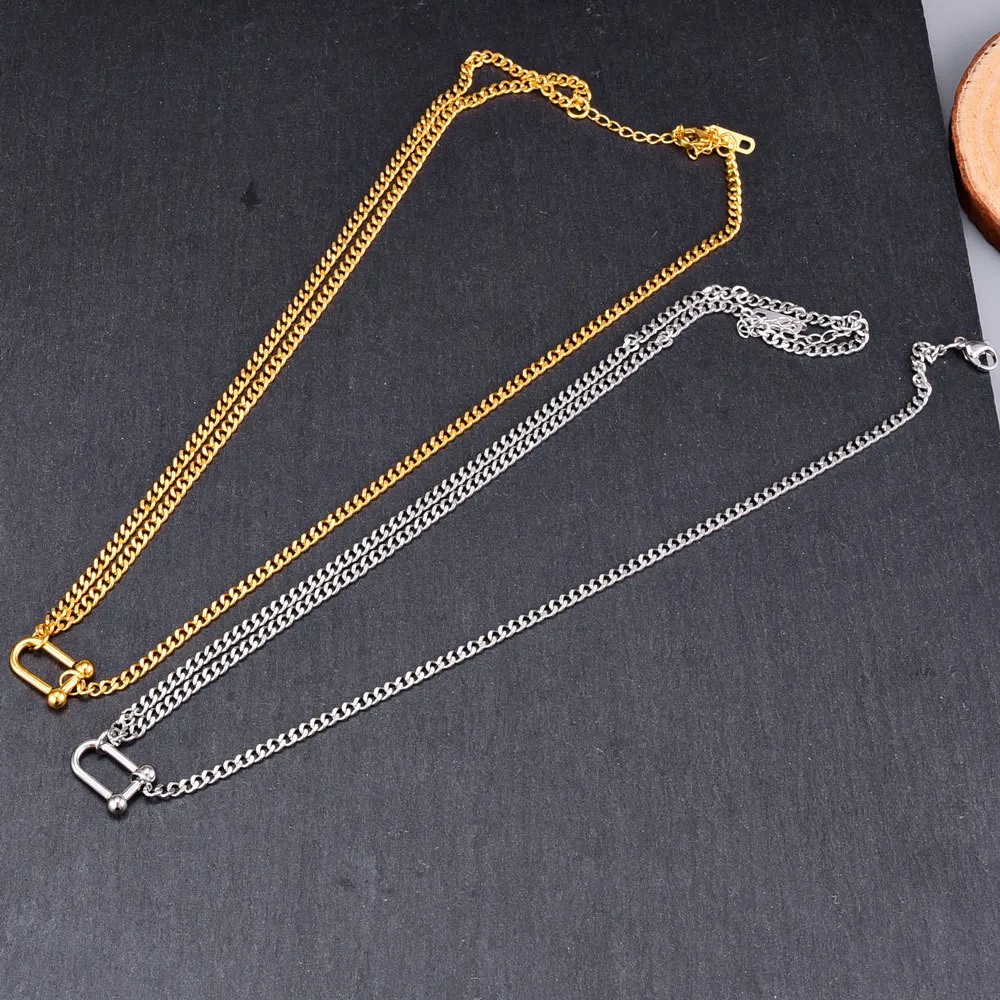 Hip-Hop Punk U Shape Titanium Steel Necklace_colorza_6