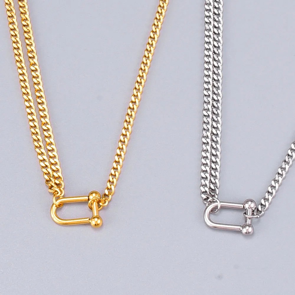Hip-Hop Punk U Shape Titanium Steel Necklace_colorza_8