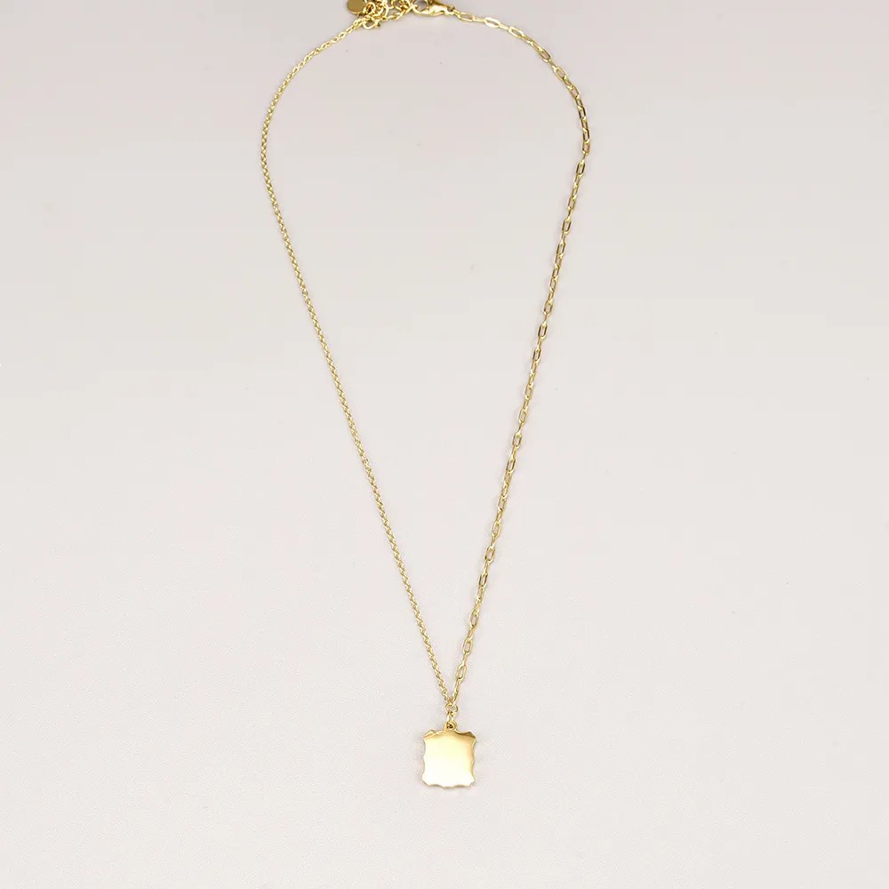 Simple Style Letter Square Titanium Steel Plating 18K Gold Plated Pendant Necklace_colorza_1