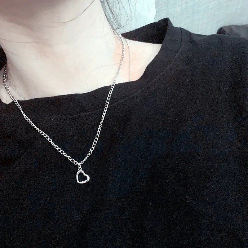Vintage Style Simple Style Heart Shape Titanium Steel Plating White Gold Plated Pendant Necklace_colorza_4
