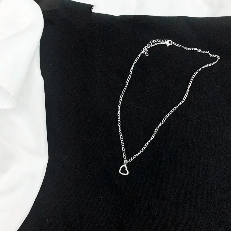 Vintage Style Simple Style Heart Shape Titanium Steel Plating White Gold Plated Pendant Necklace_colorza_7