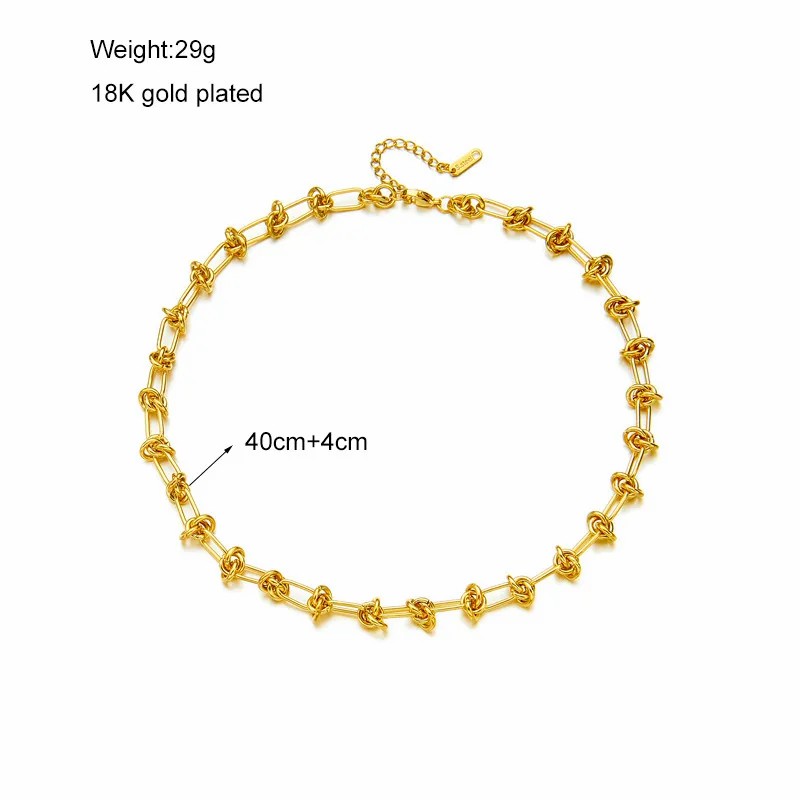 Hip-Hop Geometric Titanium Steel Plating 18K Gold Plated Necklace_colorza_4