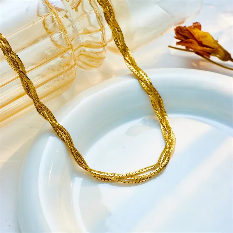 INS Style Geometric Titanium Steel Plating 18K Gold Plated Necklace_colorza_2