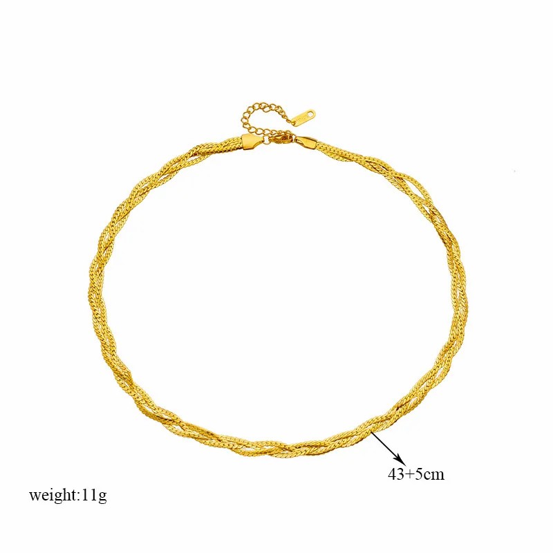 INS Style Geometric Titanium Steel Plating 18K Gold Plated Necklace_colorza_4