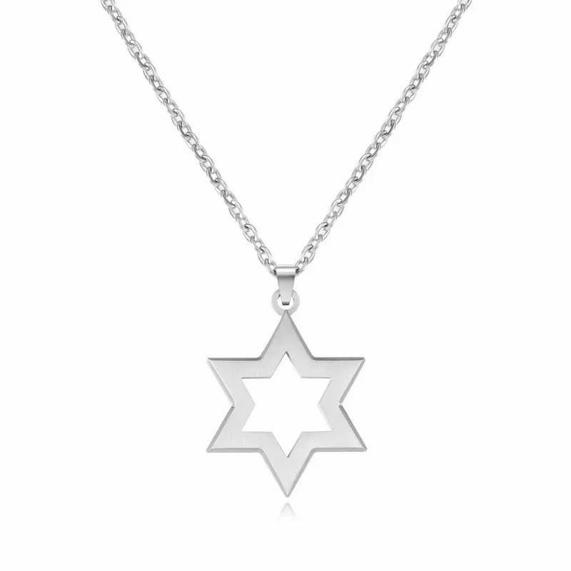 Casual Hip-Hop Star Stainless Steel Hollow Out Pendant Necklace Long Necklace_colorza_1