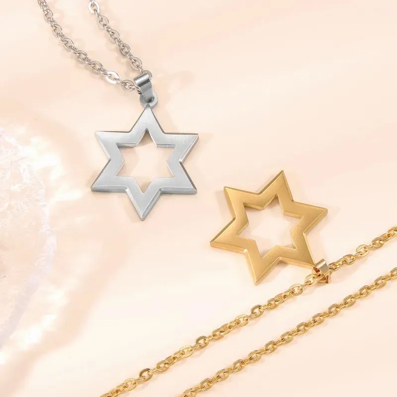 Casual Hip-Hop Star Stainless Steel Hollow Out Pendant Necklace Long Necklace_colorza_6