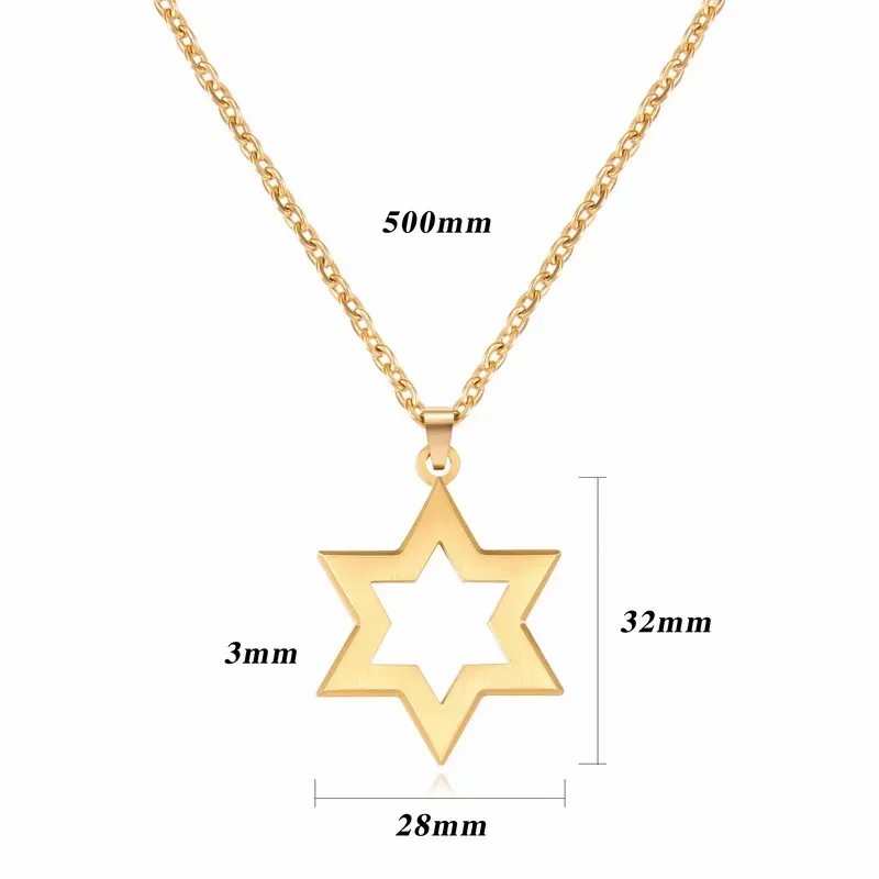 Casual Hip-Hop Star Stainless Steel Hollow Out Pendant Necklace Long Necklace_colorza_10