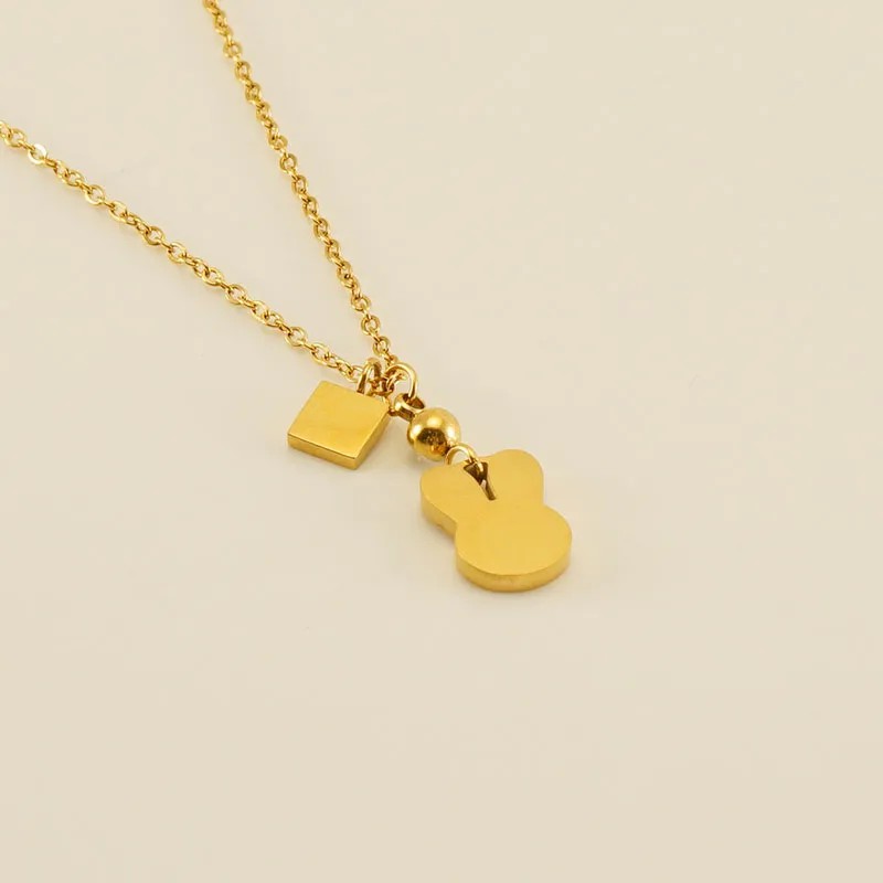 Cute Modern Style Rabbit Word Stainless Steel Plating Inlay Rhinestones Shell 18K Gold Plated Pendant Necklace Long Necklace_colorza_1