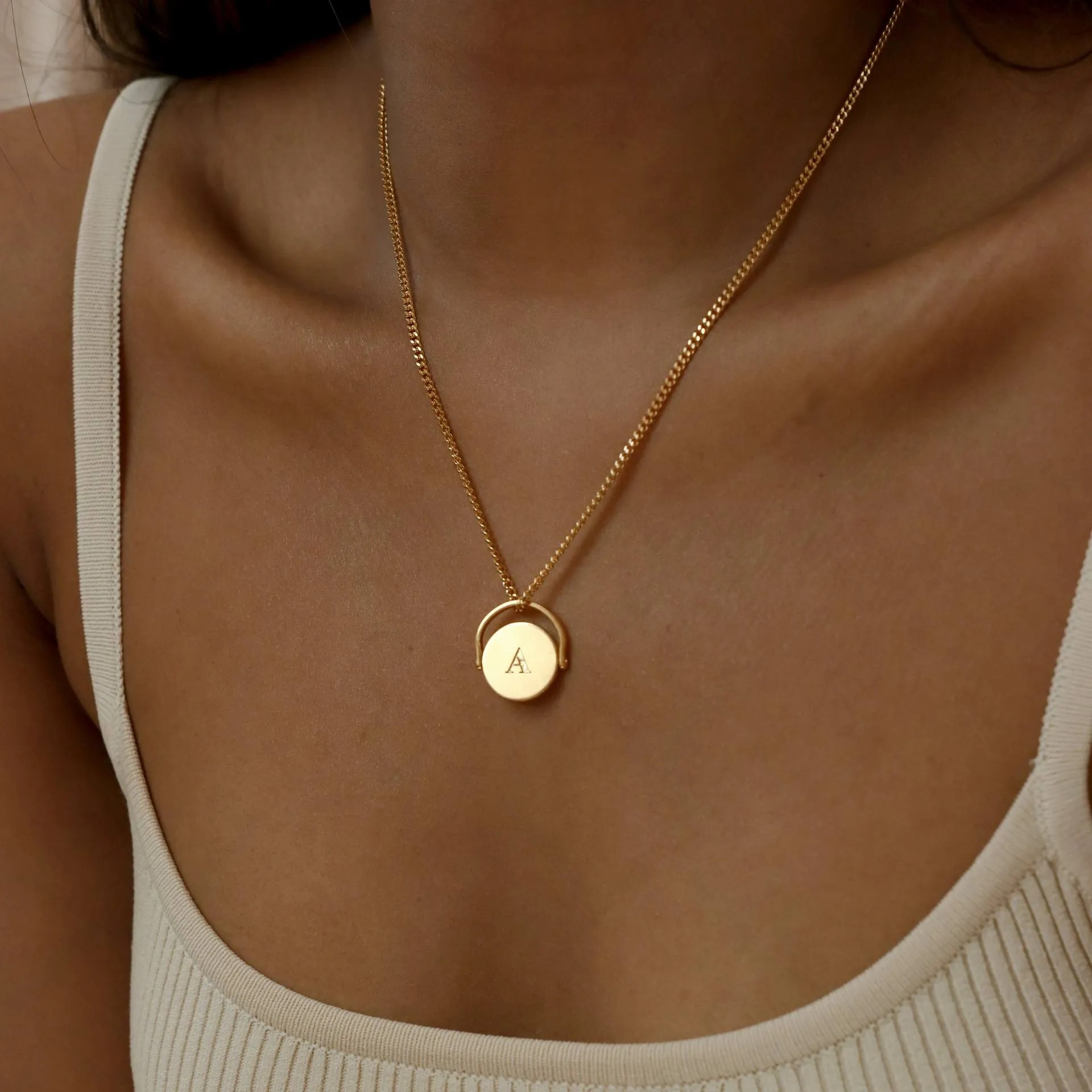 Simple Style Streetwear Letter Titanium Steel Plating Inlay 18K Gold Plated Pendant Necklace_colorza_2