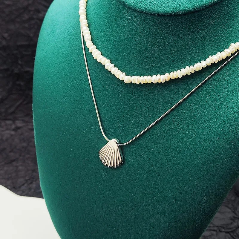 Simple Style Shell Titanium Steel Plating 18K Gold Plated Pendant Necklace_colorza_6
