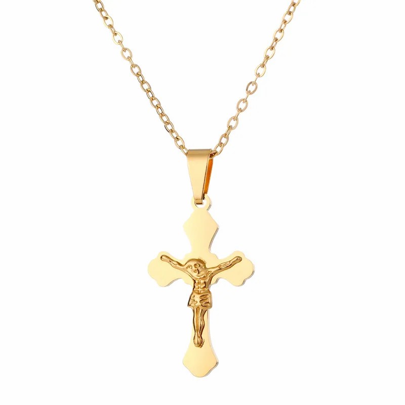 Ethnic Style Simple Style Cross Stainless Steel Plating Pendant Necklace_colorza_4