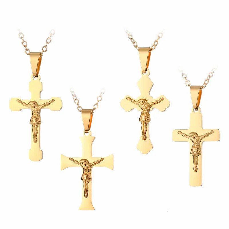 Ethnic Style Simple Style Cross Stainless Steel Plating Pendant Necklace_colorza_5