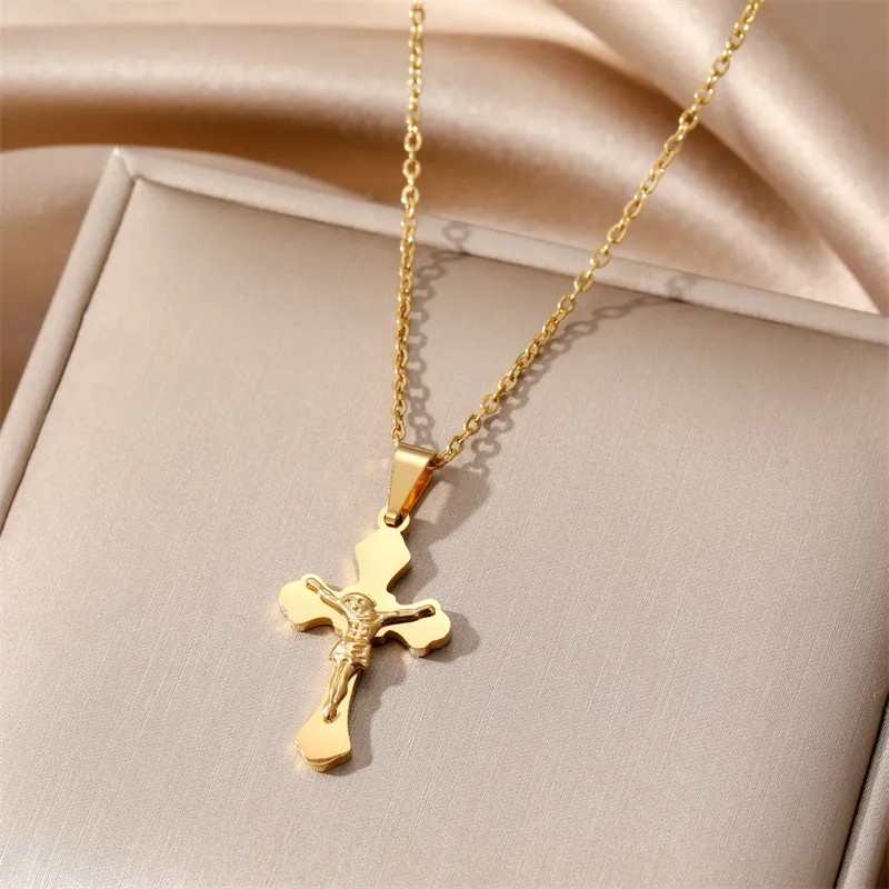 Ethnic Style Simple Style Cross Stainless Steel Plating Pendant Necklace_colorza_7