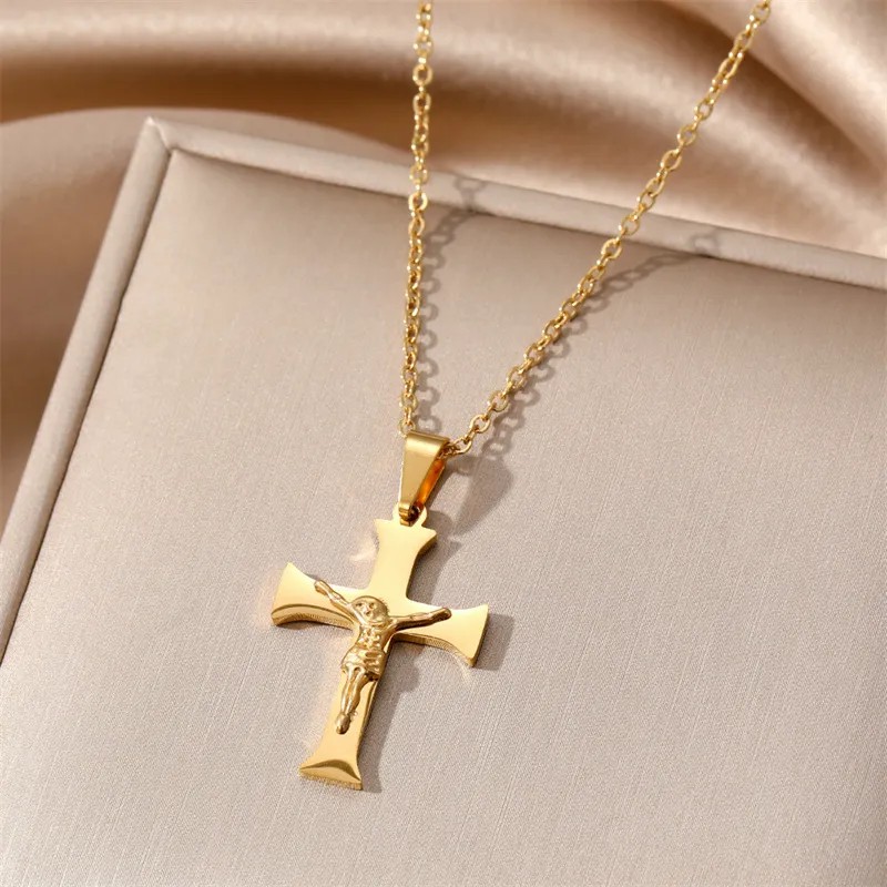 Ethnic Style Simple Style Cross Stainless Steel Plating Pendant Necklace_colorza_8