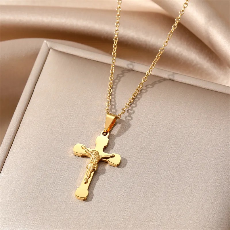 Ethnic Style Simple Style Cross Stainless Steel Plating Pendant Necklace_colorza_10
