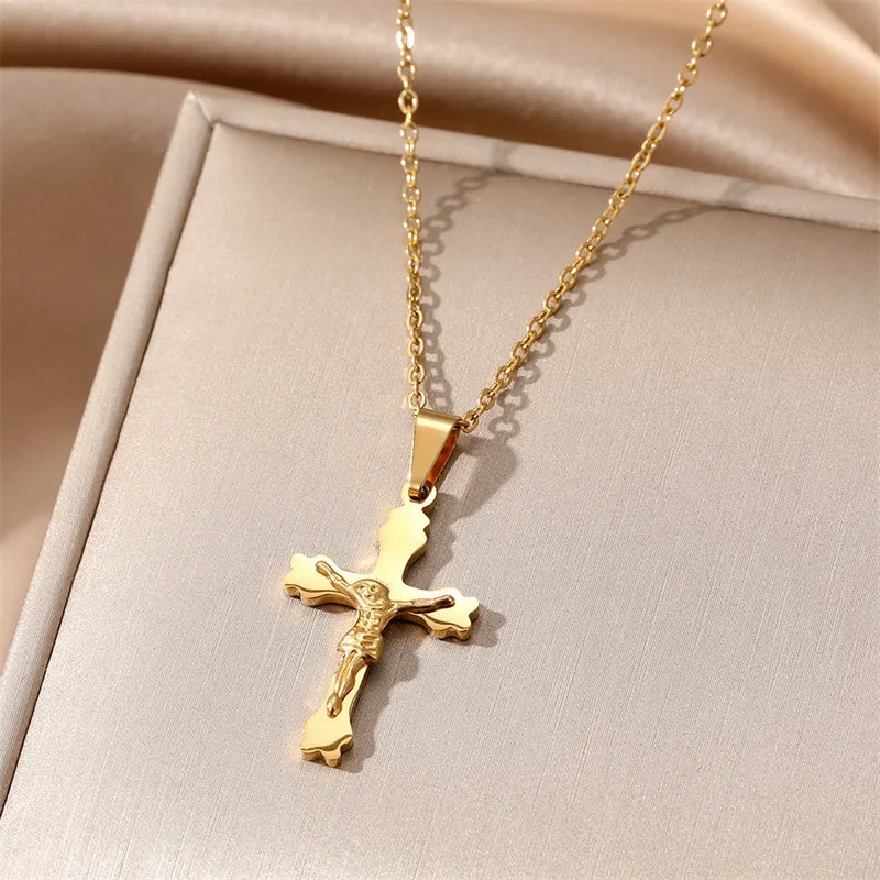 Ethnic Style Simple Style Cross Stainless Steel Plating Pendant Necklace_colorza_11