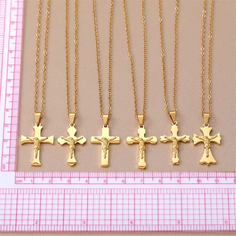 Ethnic Style Simple Style Cross Stainless Steel Plating Pendant Necklace_colorza_14