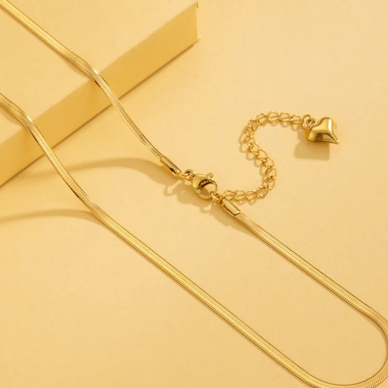 Simple Style Solid Color Stainless Steel Plating 18K Gold Plated Necklace_colorza_7