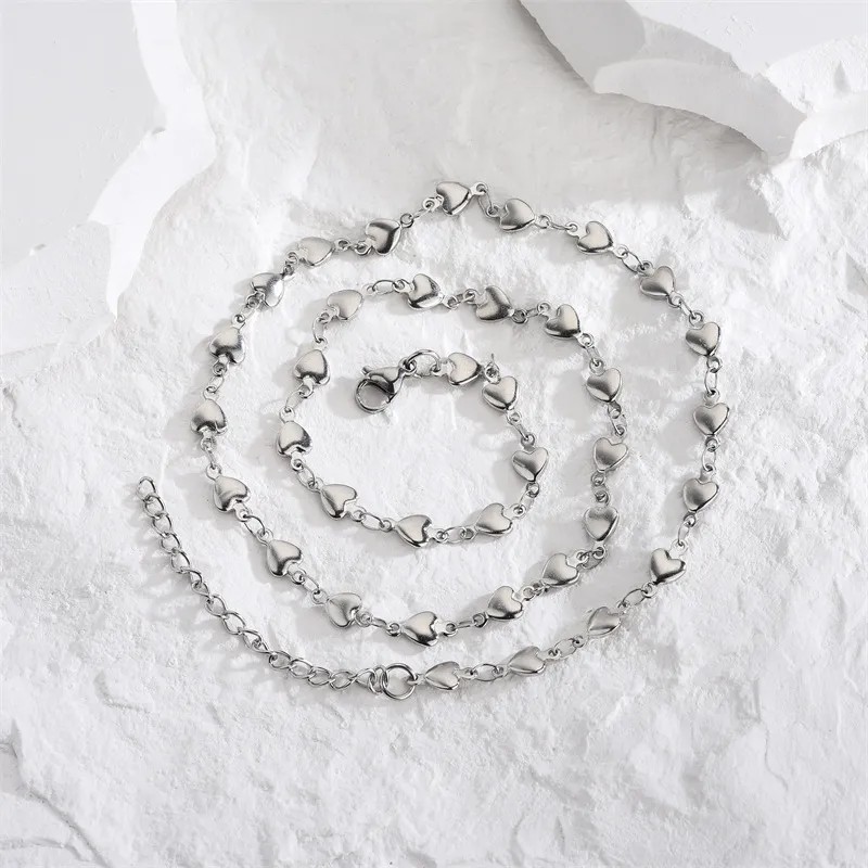 Elegant Simple Style Heart Shape Titanium Steel Polishing Necklace_colorza_1