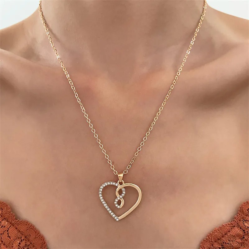 Casual Simple Style Cross Infinity Heart Shape Titanium Steel Copper Plating Hollow Out Inlay Crystal Rhinestones Zircon 18K Gold Plated Gold Plated Silver Plated Pendant Necklace_colorza_15