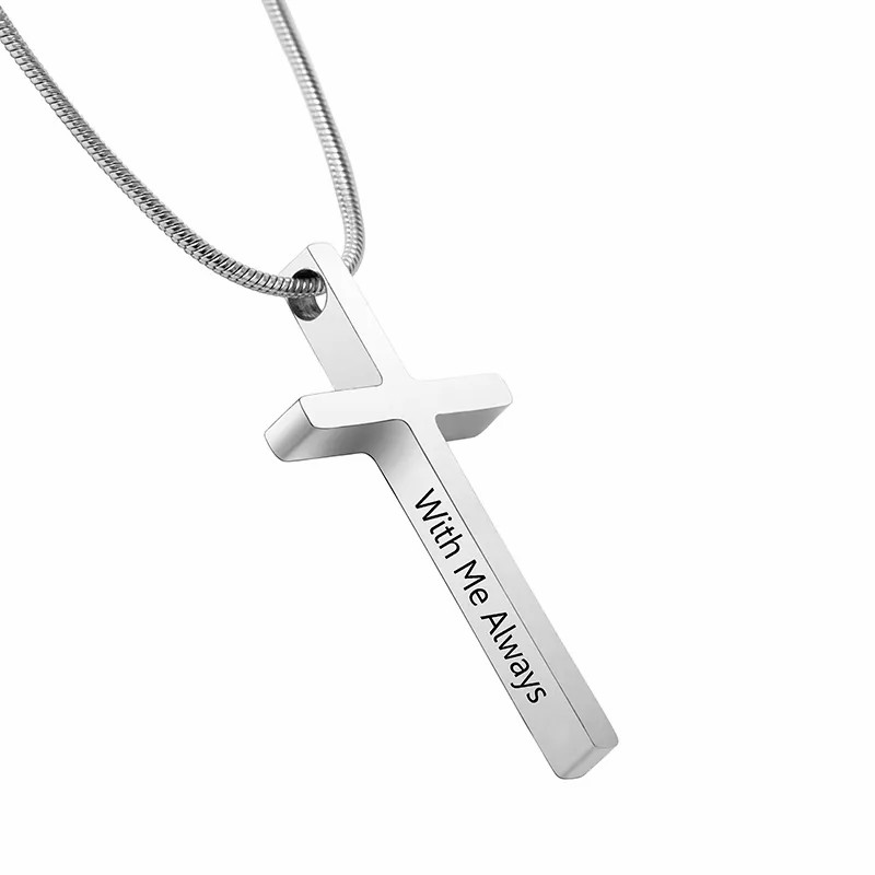 Simple Style Streetwear Cross Letter Stainless Steel Plating Carving Pendant Necklace Long Necklace_colorza_5