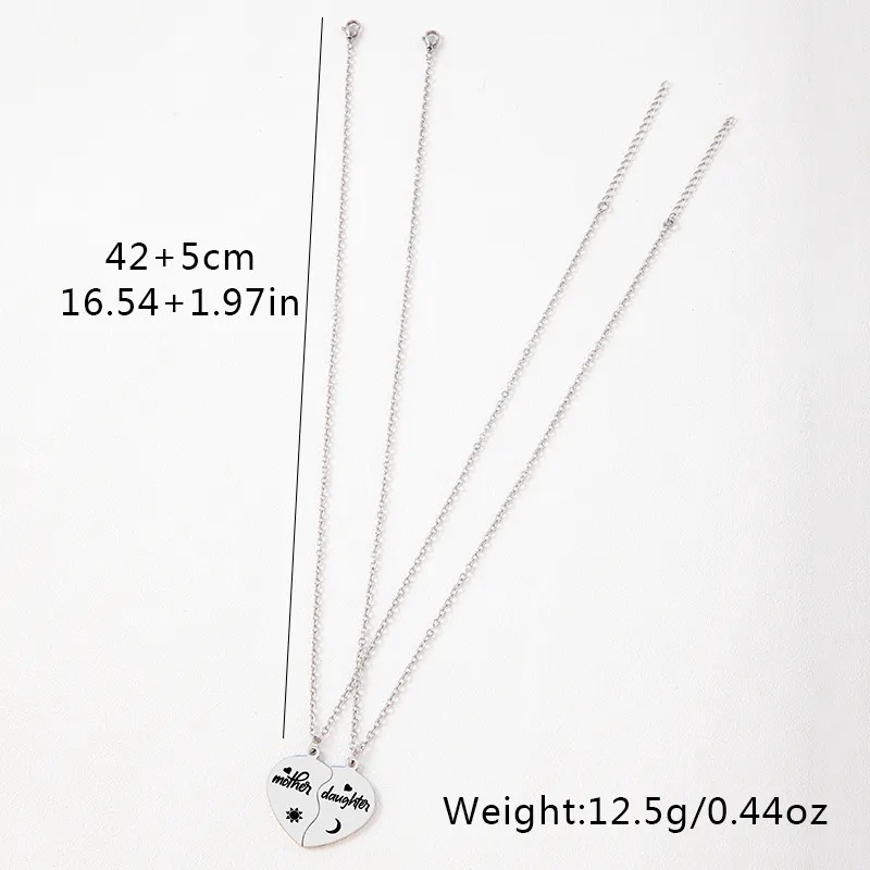 Casual MAMA Simple Style Letter Heart Shape Stainless Steel Carving Pendant Necklace_colorza_4