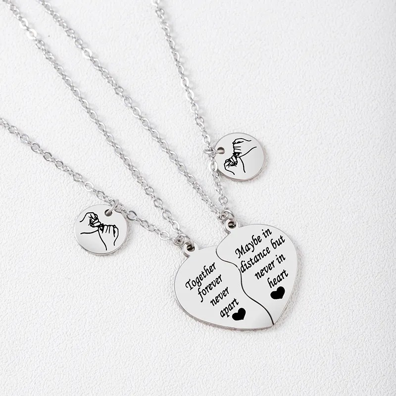 Casual MAMA Simple Style Letter Heart Shape Stainless Steel Carving Pendant Necklace Long Necklace_colorza_3