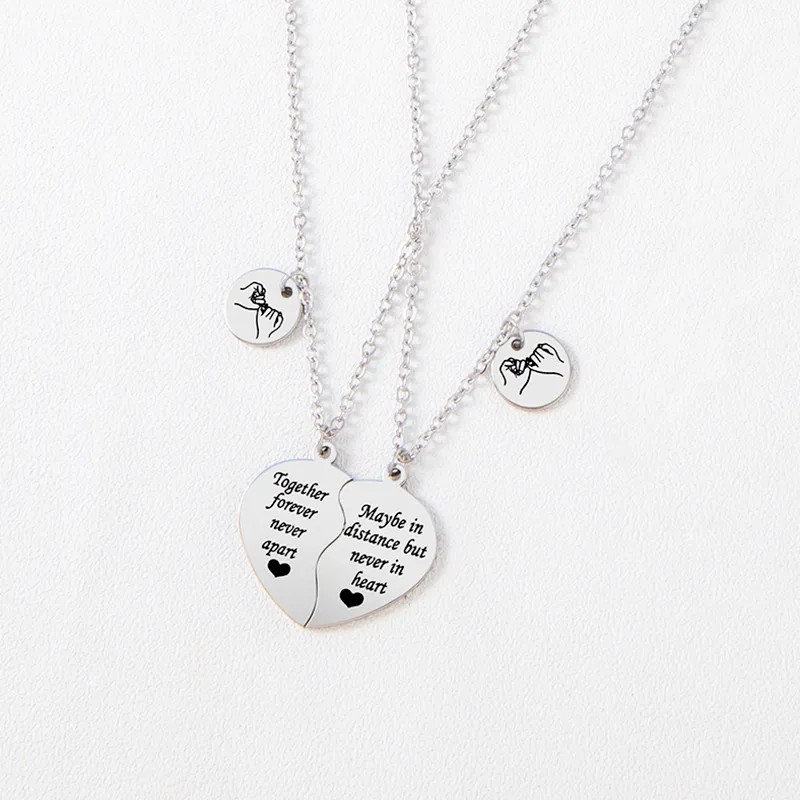 Casual MAMA Simple Style Letter Heart Shape Stainless Steel Carving Pendant Necklace Long Necklace_colorza_4