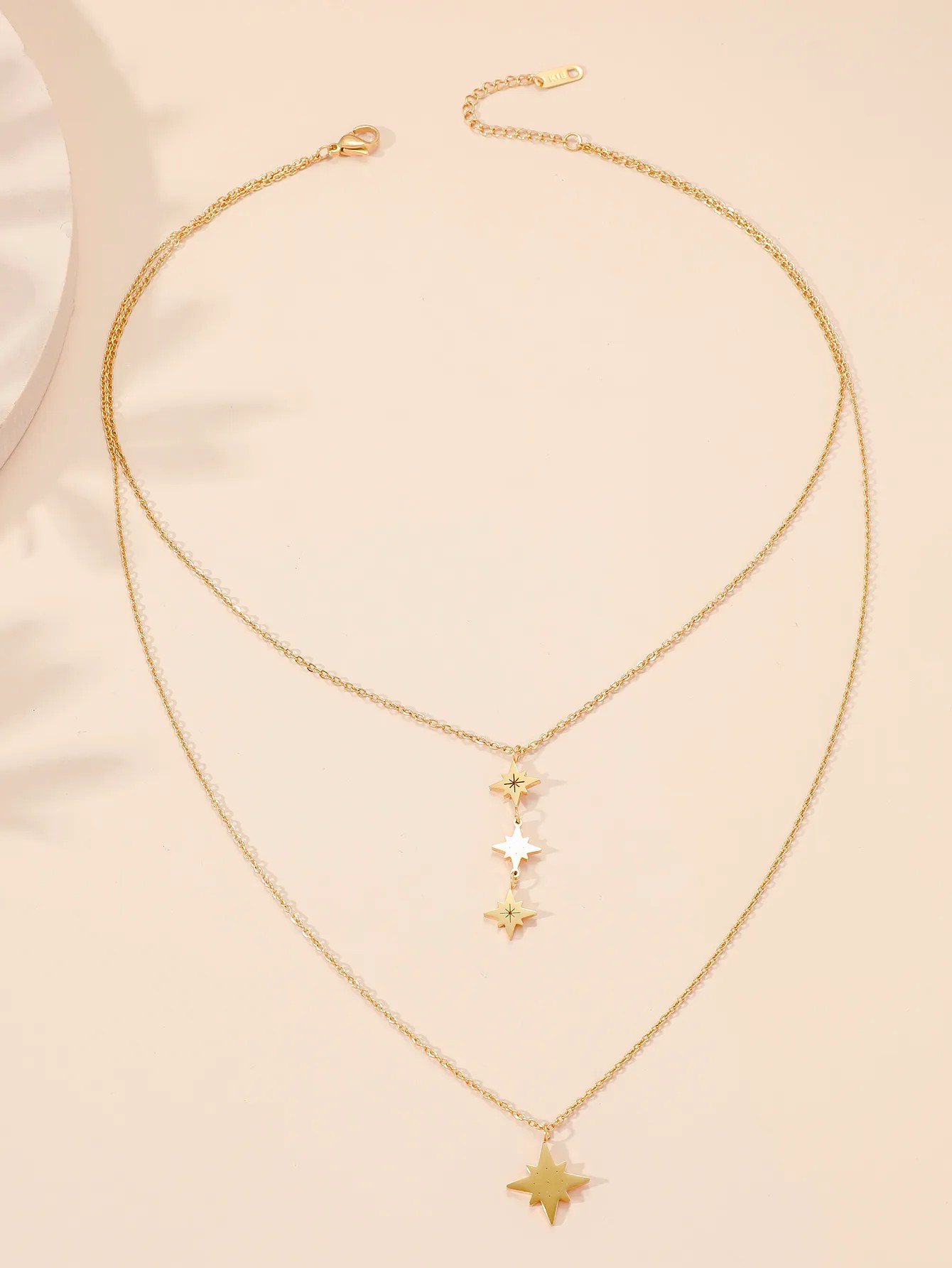 Simple Style Star Titanium Steel Plating 18K Gold Plated Layered Necklaces_colorza_2