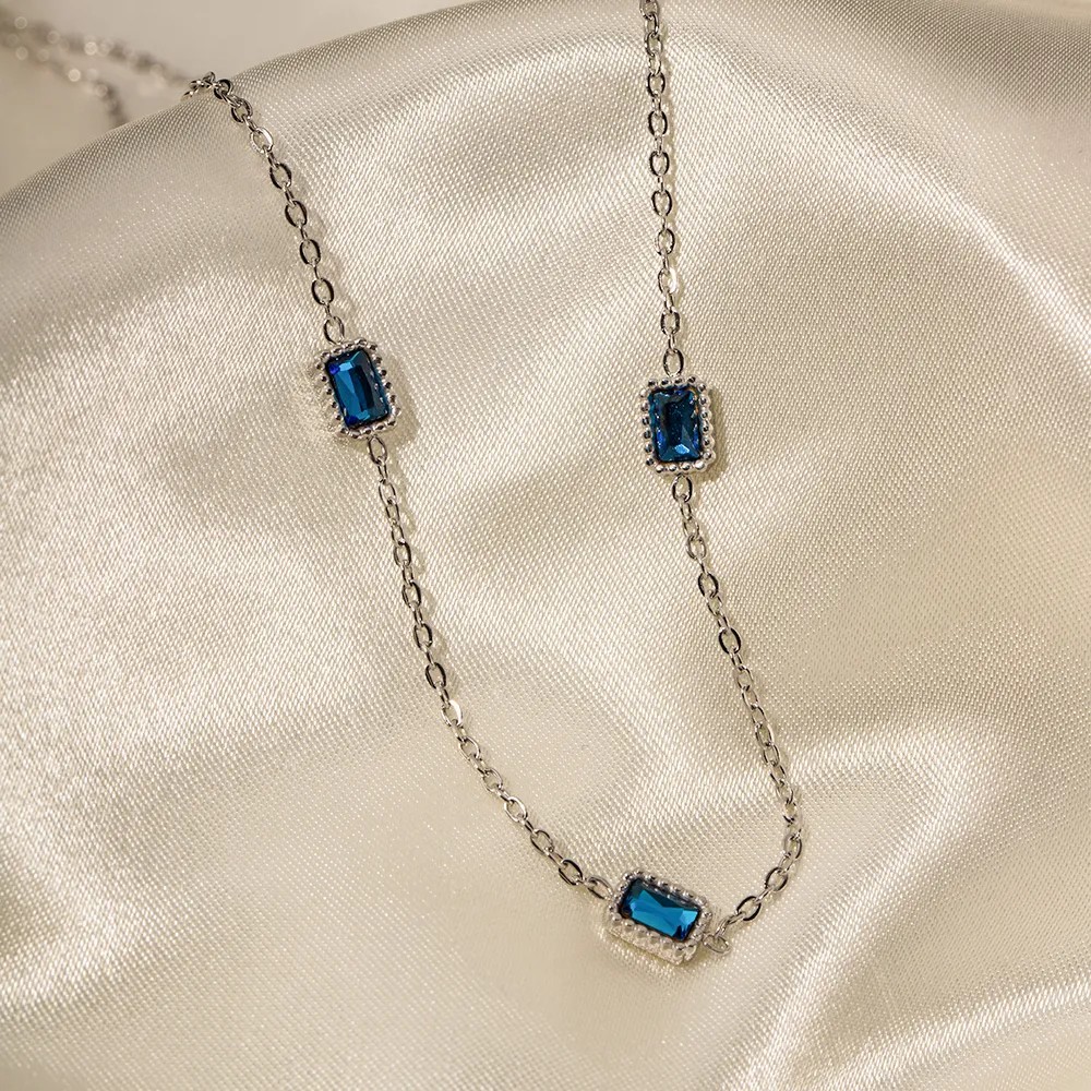 INS Style Simple Style Rectangle Stainless Steel Plating Inlay Zircon Gold Plated Long Necklace Necklace_colorza_7