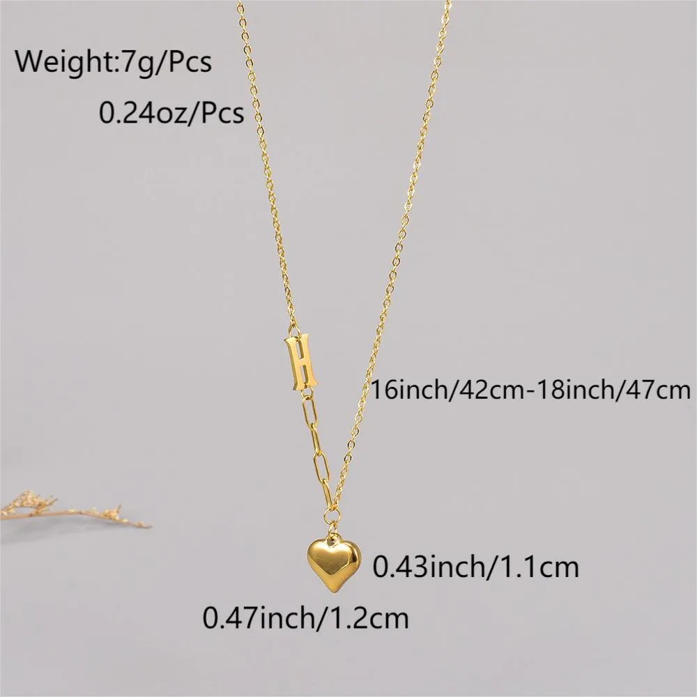 Casual Simple Style Heart Shape Titanium Steel Plating 18K Gold Plated Pendant Necklace Long Necklace_colorza_1