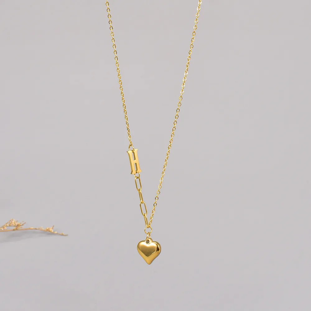 Casual Simple Style Heart Shape Titanium Steel Plating 18K Gold Plated Pendant Necklace Long Necklace_colorza_2