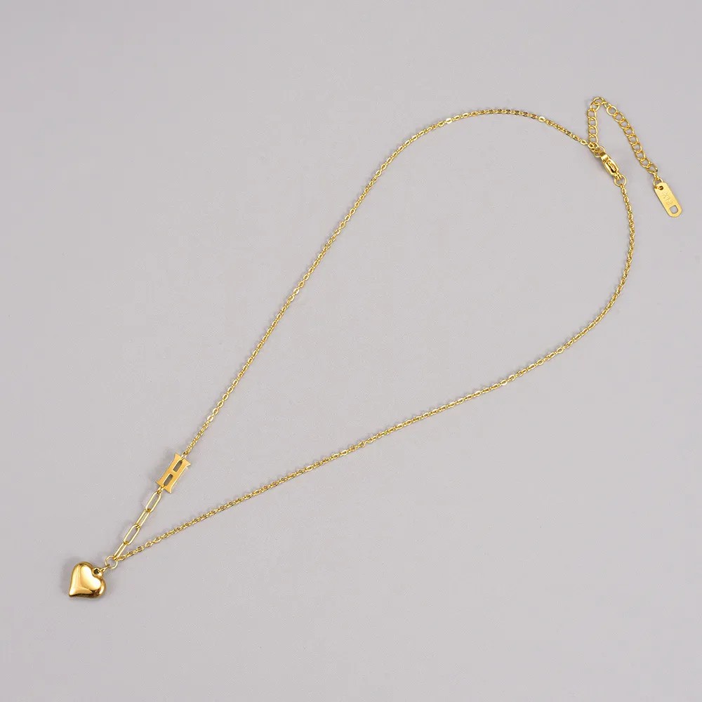 Casual Simple Style Heart Shape Titanium Steel Plating 18K Gold Plated Pendant Necklace Long Necklace_colorza_4