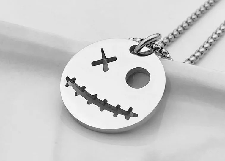 Cartoon Style Smiley Face Titanium Steel Polishing Pendants_colorza_2