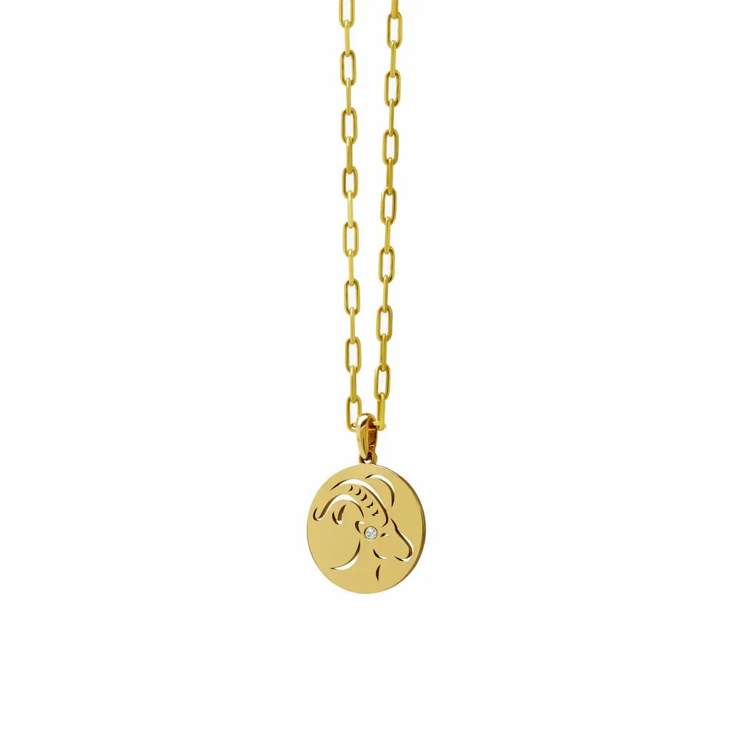 Casual Retro Constellation Stainless Steel Plating Hollow Out Inlay Zircon 18K Gold Plated Pendant Necklace_colorza_2