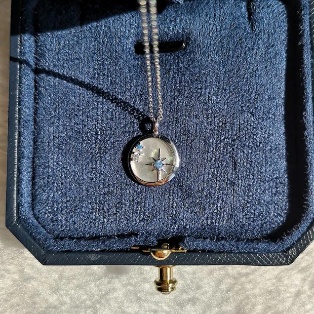 Artistic Star Stainless Steel Polishing Zircon 18K Gold Plated Pendant Necklace_colorza_3