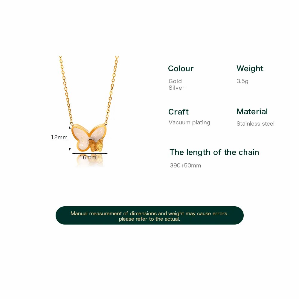 Sweet Butterfly Stainless Steel Patchwork Necklace_colorza_4