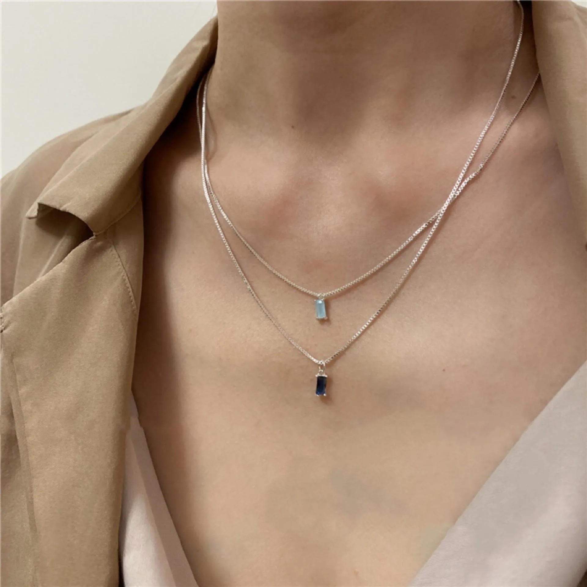 Simple Style Geometric Titanium Steel Plating Inlay Zircon Pendant Necklace_colorza_1