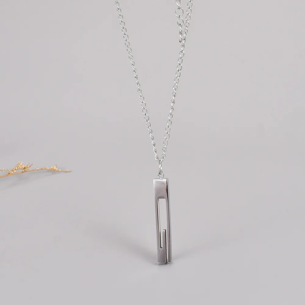 Casual Simple Style Square Titanium Steel Plating Gold Plated Pendant Necklace Long Necklace_colorza_1